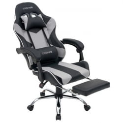 Кресло компьютерное CROMEX (КРОМЕКС) Wave GM-145 экокожа черное/серое