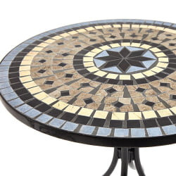 Стол для дачи Secret de Maison ROMEO (mod. PL08-1070-1-GBRN) металл, 60х72см, черный/плитка ASTRA