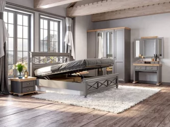 Комод с зеркалом Амели Оникс серый