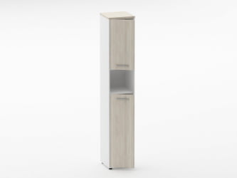 Шкаф 5 узкий закрытый, с нишей Deka 10.23.14Л Дуб Сантана светлый/Белый