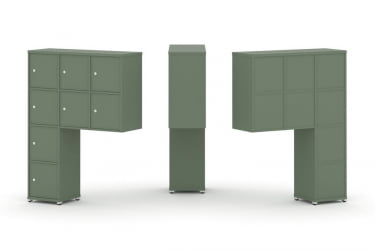 Надставка на стол высокая односторонняя + задняя стенка (8 шт.) + распашной фасад (8 шт.) CONCEPT CN.ONV-010 Кобо Белый металл