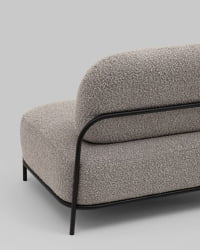 Диван металл Стоун new ткань букле серо-бежевый