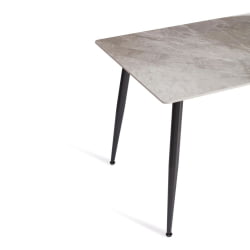 Обеденный стол Austen/Остин столешница керамика (глянцевая) / опоры металл, серый/черный, 120x80x75 см