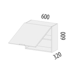 Шкаф над вытяжкой (с системой плавного закрывания) Бостон 104.14