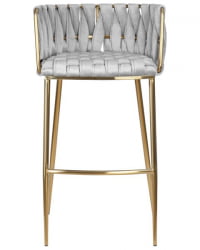 Стул барный DOBRIN EMMA GOLD (светло-серый велюр (135-37)) 4 шт