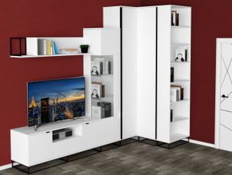 Полка в гостиную City средняя белый