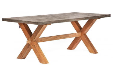 Стол деревянный Secret De Maison Kalido дерево тик, 200х100х78см, серый/натуральный