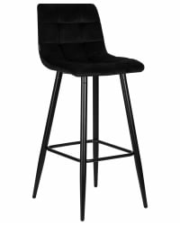 Стул барный DOBRIN NICOLE (черные матовые ножки, черный велюр (108-77))