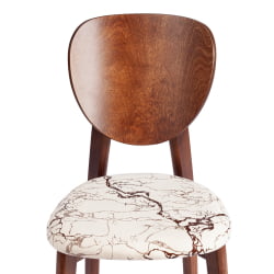 Стул DIAMANTE мягкое сидение бук, 42x42x85см, коричневый, ткань Крекс Айвори