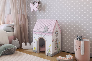 Детский стол Домик MK-0017 Белое дерево/розовый