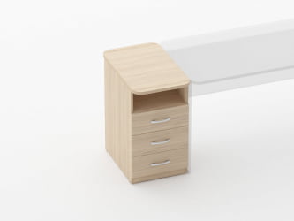 Тумба приставная на 3 ящика с нишей Glassy 3.10.12 Венге