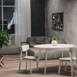 Стул с мягким сиденьем Вега Blue кашемир Эмаль белая