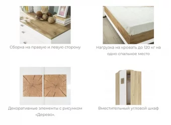 Спальный гарнитур Фиджи №6 Дуб Золотой Белый