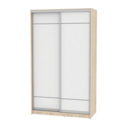 Шкаф-купе белый B-220х135х60-3(ДСС-Белый-D7D7)