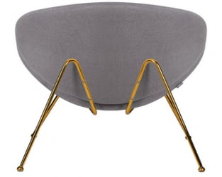 Кресло дизайнерское DOBRIN EMILY (серая ткань AF7, золотое основание) 2 шт