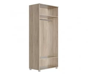 Шкаф двухстворчатый Мадлен 04 Дуб сонома светлый Ясень белый Серебро