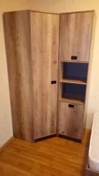 Угловой гардеробный шкаф Пилигрим ТД-276.07.23 Дуб каньон светлый/Серый