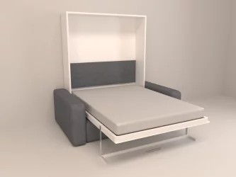 Диван-кровать трансформер Смарт 1 с пуфом К 1400 Белая шагрень