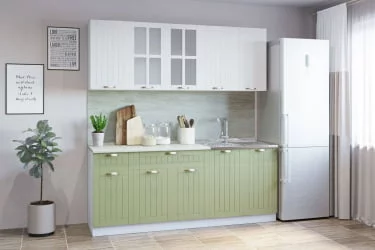 Гарнитур кухонный ПРОВАНС В 1 (накладная мойка) реалвуд ультра/фисташка