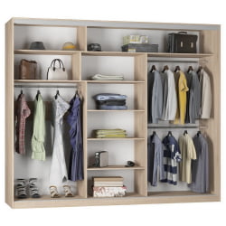 Шкаф-купе B-230х270х60-3(Венге-D8D8D8)