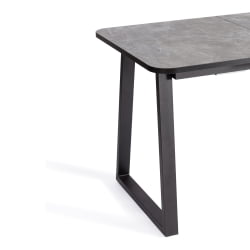 Раздвижной стол MALTIDO ЛДСП/HPL/металл, 130 х 75+30 х 75 см, Гранит темный/черный