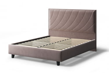 Кровать СОФИЯ 2000*1200мм (на опорах), велюр Бренди лайт 05 (кофе), (б/основания, б/матраса)