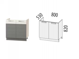 Напольный шкаф под мойку Графит 74.51 Сосна Астрид/Ваниль/Графит