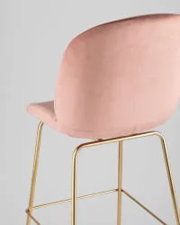 Стул барный Beetle Lite PU со спинкой Пудровый