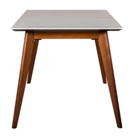 Стол раскладной Лунд 140-180 ОРЕХ-Мрамор Бьянко