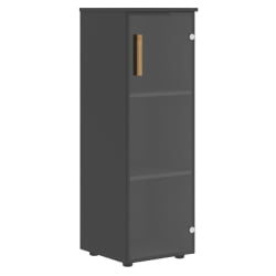 Шкаф колонка с стеклянной дверью правый Forta FMC 40.2 R Черный графит