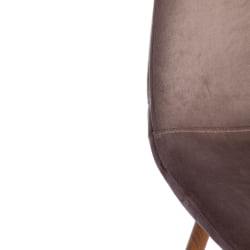 Стул BREEZE (mod. 4724) металл/вельвет, 44х48х87см, серо-бежевый/натуральное дерево