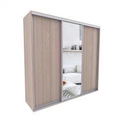 Шкаф-купе с зеркальными дверьми Акцент-Сим ДЗ 2100х600  Ясень шимо светлый