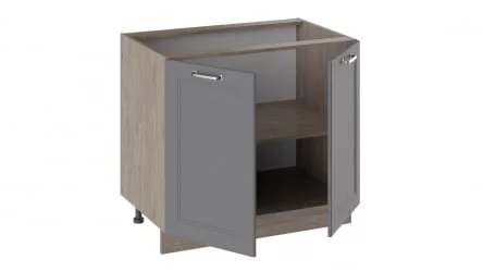 Шкаф напольный Одри Н_72-90_2ДР Дуб Сонома трюфель/Серый шелк