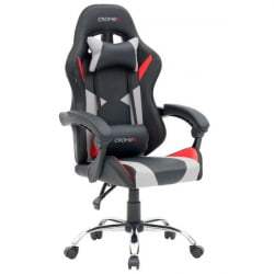 Кресло компьютерное CROMEX (КРОМЕКС) Quantum GM-155 RGB экокожа черное/красное/серое