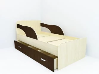 Кровать детская Максимка с ящиком Дуб млечный / Венге