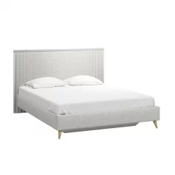 Кровать двуспальная 1600 Шелли EL-6B с подъемным механизмом Серая