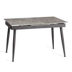 Стол обеденный Balmoral / Балморал столешница керамика (глянцевая) / опоры металл, серый/черный, (120+40)х80х75 см