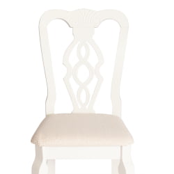 Стул Афродита/ Aphrodite дерево гевея, 46х54х99см, Ivory white, ткань кремовая с рисунком (А04)