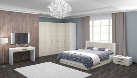 Угловой гардеробный шкаф Вива ШРУ Белый Белый глянец