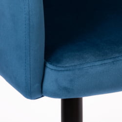 Кресло LA FONTAIN (mod. 004) вельвет/металл, 60 х 57 х 84 см , синий (HLR 63)/черный