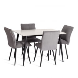 Стул обеденный Sweet велюр, серый/черный, 29, 46х55х88