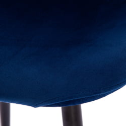 Стул BREEZE (mod. 4724) металл/вельвет, 44х48х87см, темно-синий/черные ножки