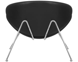 Кресло дизайнерское DOBRIN EMILY (черный винил YP16, хромированная сталь) 2 шт