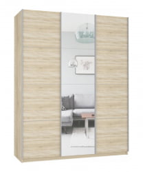Шкаф-купе трехдверный Прайм 1800 ДСП/Зеркало/ДСП Дуб сонома