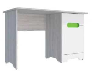 Стол Палермо-3 Юниор Белый глянец Ясень шимо светлый Зеленый