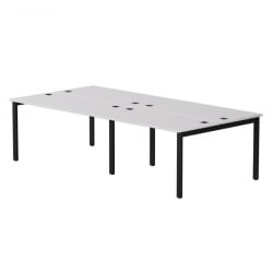 Бенч-система на 4 места на металлокаркасе, опоры 90 гр Everprof EVO 254S118 Белый Черный