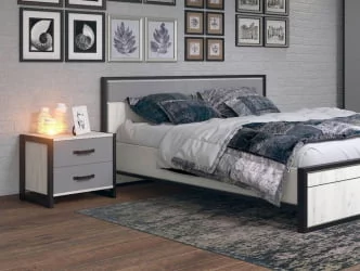 Тумба прикроватная Техно ЛД 678.100.000 Дуб Крафт белый Серый шифер