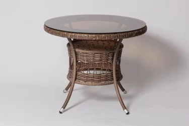 Стеклянный стол FM-2002 (D 900) Коричневый