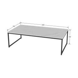 Придиванный столик Инсайд Белый мрамор/черный