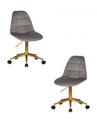 Офисное кресло для персонала DOBRIN MONTY GOLD (серый велюр (MJ9-75)) 2 шт